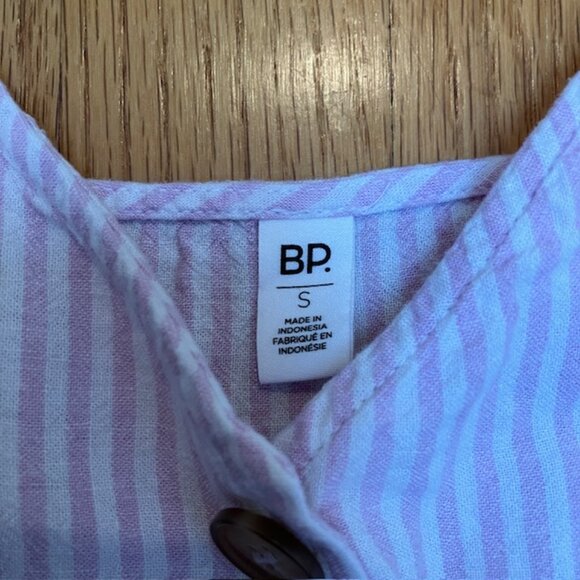 BP By Nordstrom button front pink/white linen blend Striped Cami top S - Picture 4 of 7